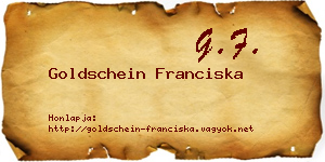 Goldschein Franciska névjegykártya